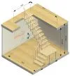 Комбинированная межэтажная лестница ЛЕС-05-3 (поворот 90°, h 3 м) - превью фото 3