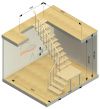 Комбинированная межэтажная лестница ЛЕС-05-3 (поворот 90°, h 3 м) - превью фото 3