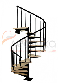 Винтовая лестница ЛЕС-1,8 высота 2475-2700, Черный, Сосна